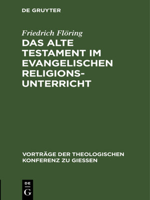 cover image of Das Alte Testament im evangelischen Religionsunterricht
